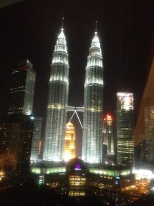 the twin towers at night, kuala lumpur